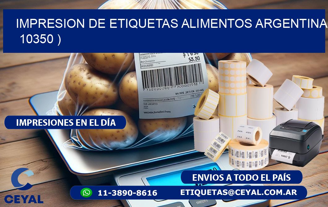 IMPRESION DE ETIQUETAS ALIMENTOS ARGENTINA   10350 )