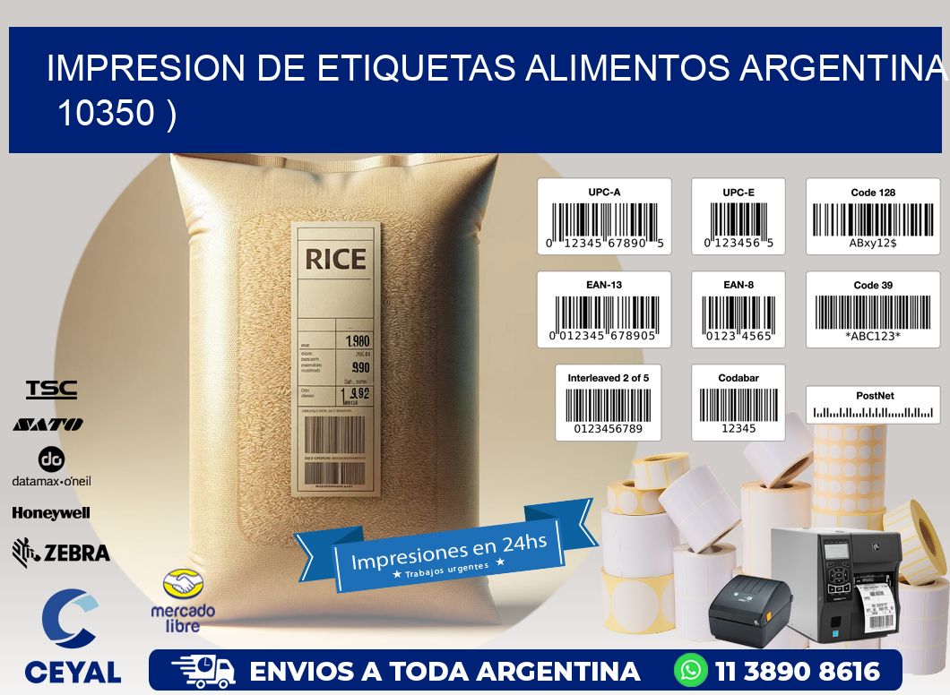 IMPRESION DE ETIQUETAS ALIMENTOS ARGENTINA   10350 )