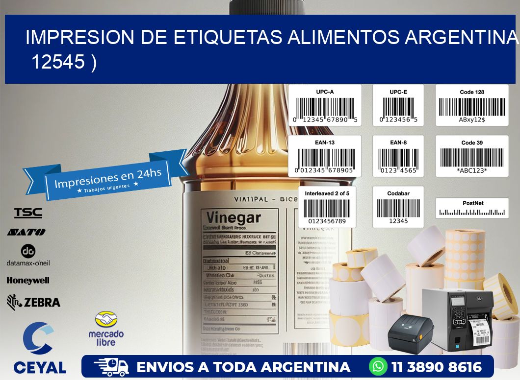 IMPRESION DE ETIQUETAS ALIMENTOS ARGENTINA   12545 )