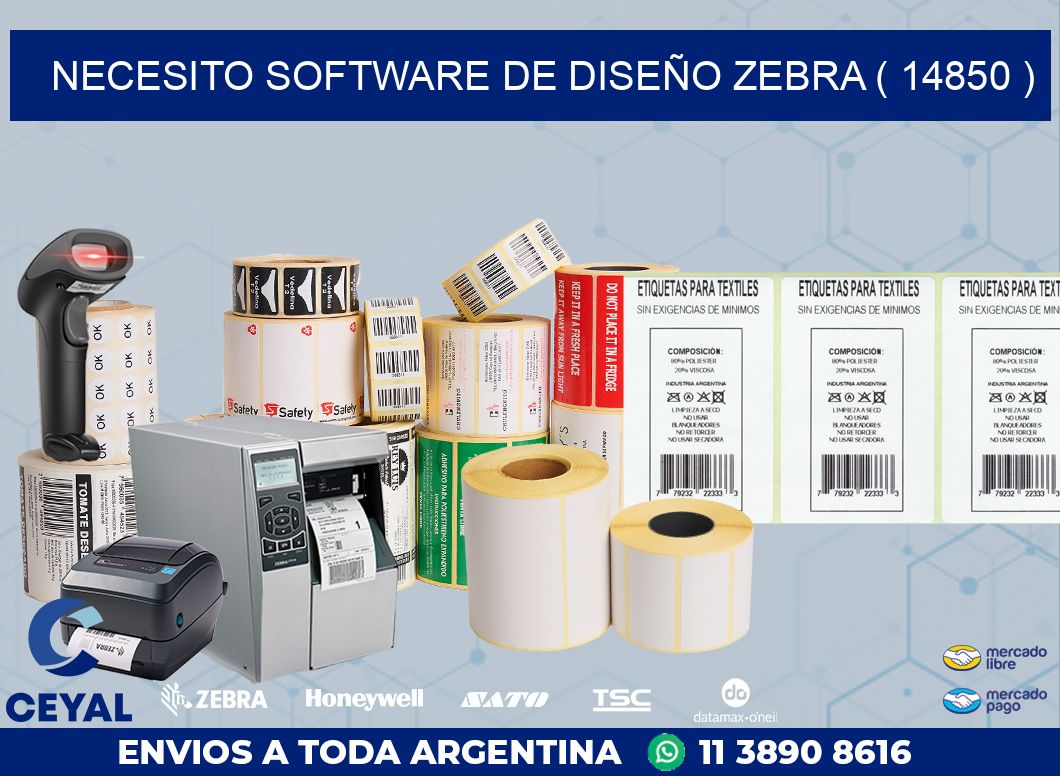 NECESITO SOFTWARE DE DISEÑO ZEBRA ( 14850 )