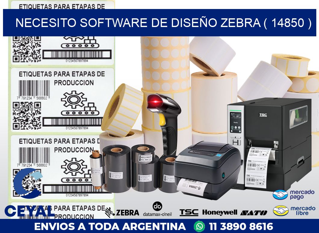 NECESITO SOFTWARE DE DISEÑO ZEBRA ( 14850 )