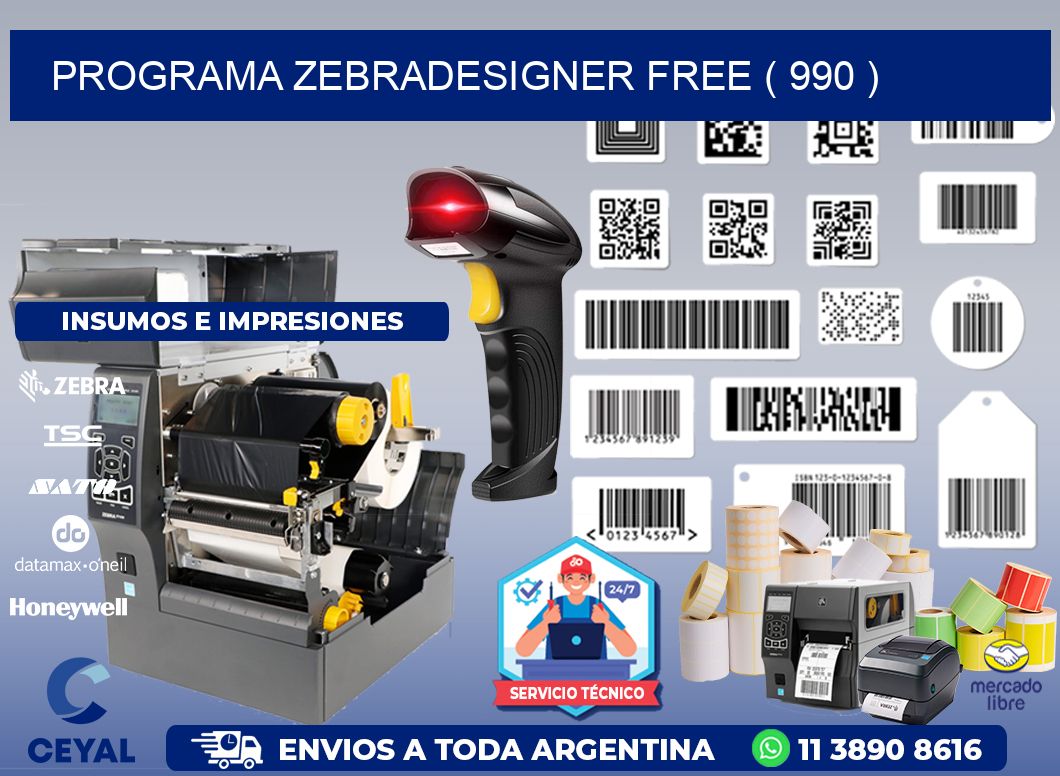 PROGRAMA ZEBRADESIGNER FREE ( 990 )