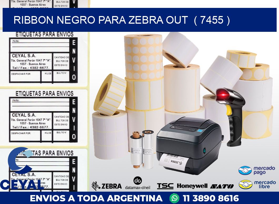 RIBBON NEGRO PARA ZEBRA OUT  ( 7455 )