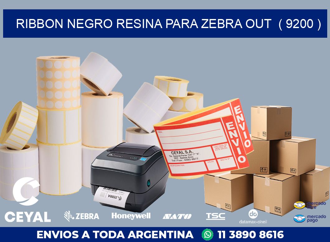 RIBBON NEGRO RESINA PARA ZEBRA OUT  ( 9200 )