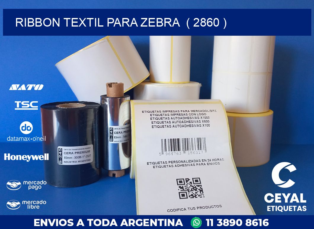 RIBBON TEXTIL PARA ZEBRA  ( 2860 )