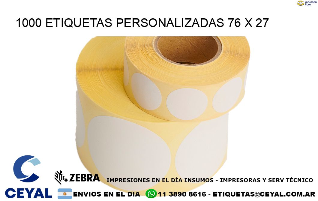 1000 ETIQUETAS PERSONALIZADAS 76 x 27