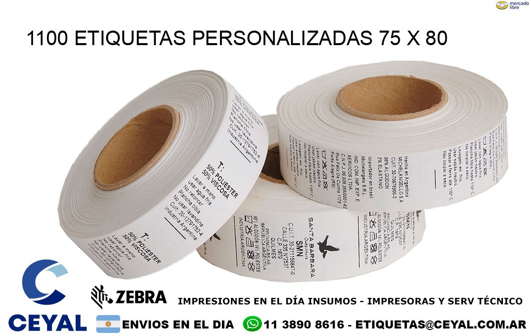 1100 ETIQUETAS PERSONALIZADAS 75 x 80