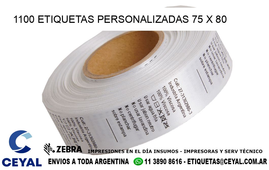 1100 ETIQUETAS PERSONALIZADAS 75 x 80