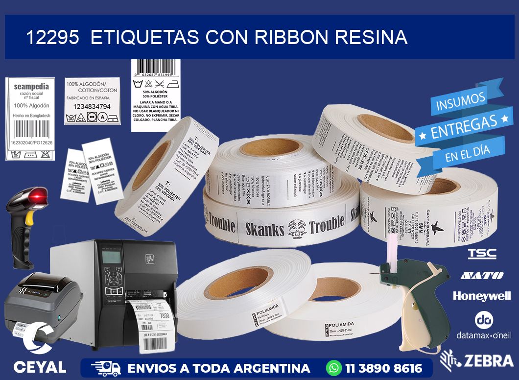 12295  ETIQUETAS CON RIBBON RESINA