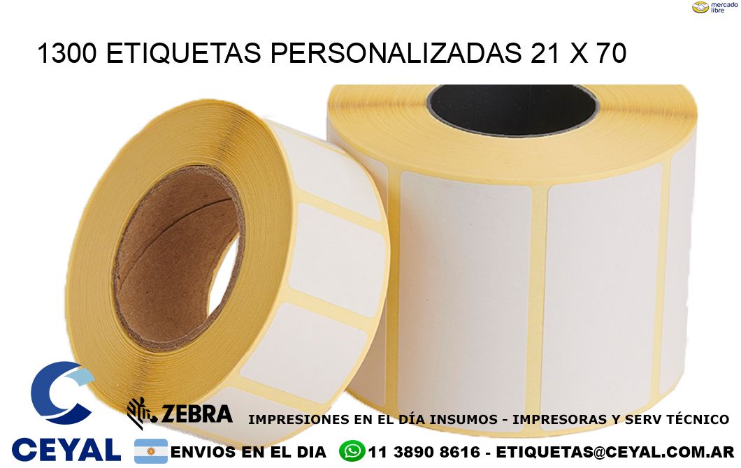 1300 ETIQUETAS PERSONALIZADAS 21 x 70