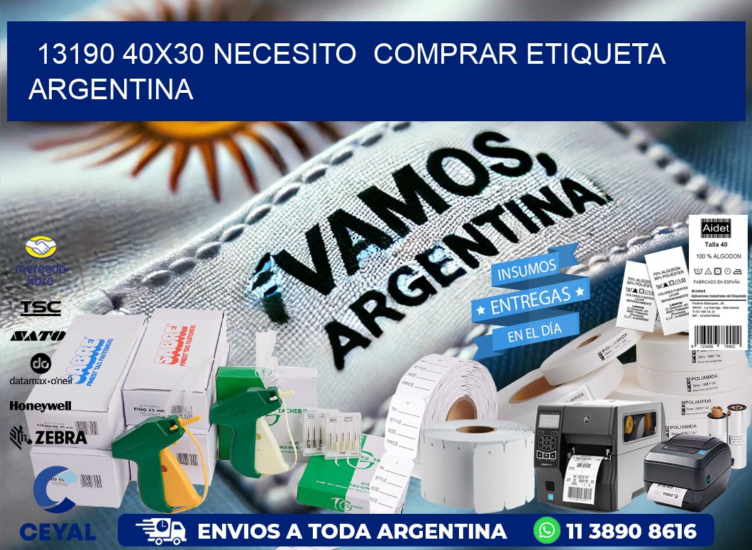 13190 40X30 NECESITO  COMPRAR ETIQUETA ARGENTINA