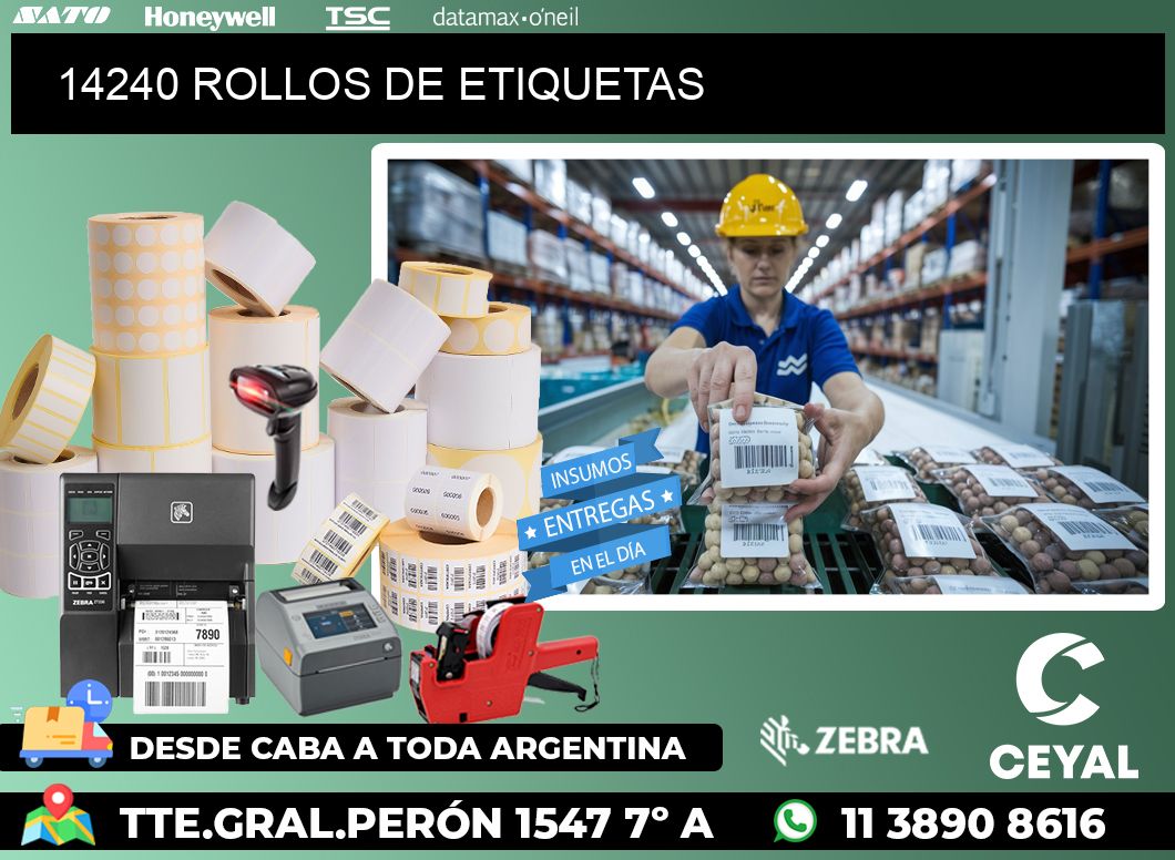 14240 ROLLOS DE ETIQUETAS