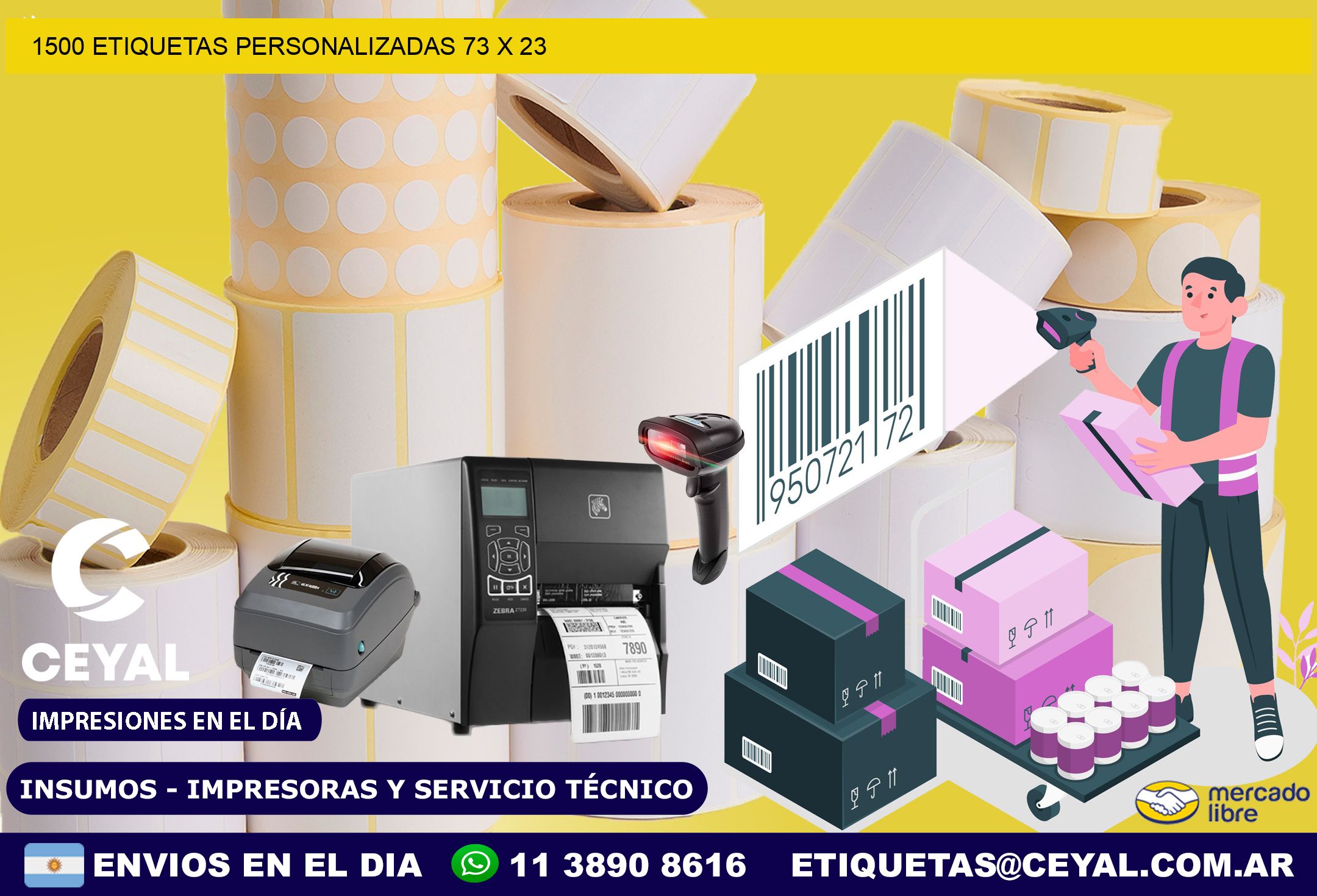 1500 ETIQUETAS PERSONALIZADAS 73 x 23