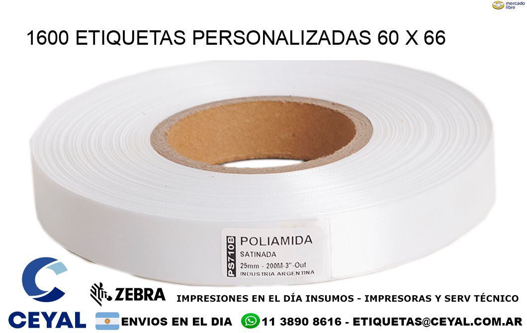 1600 ETIQUETAS PERSONALIZADAS 60 x 66