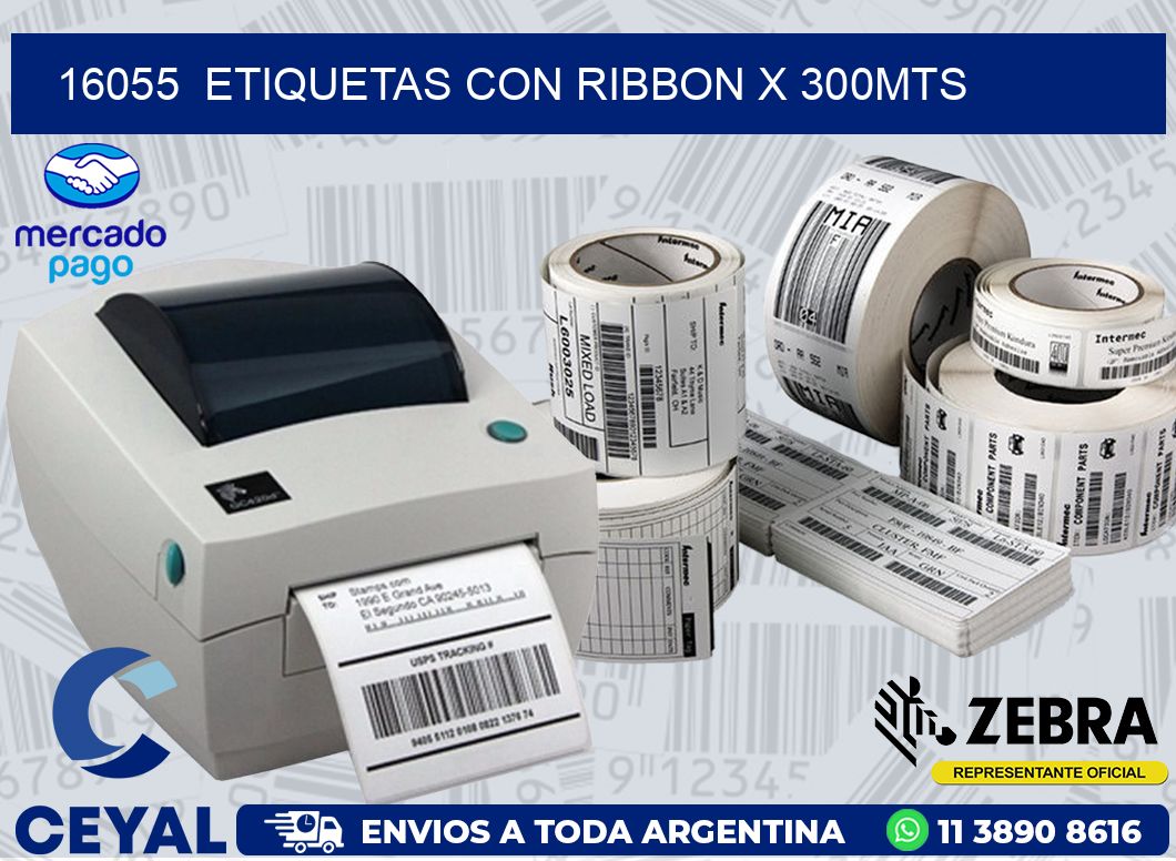 16055  ETIQUETAS CON RIBBON X 300MTS