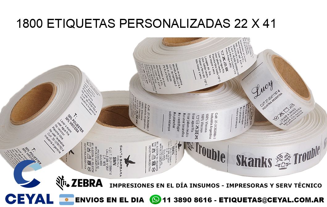 1800 ETIQUETAS PERSONALIZADAS 22 x 41