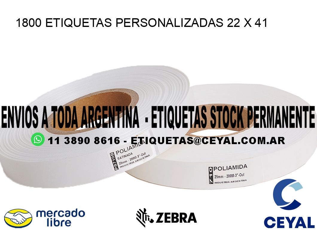 1800 ETIQUETAS PERSONALIZADAS 22 x 41