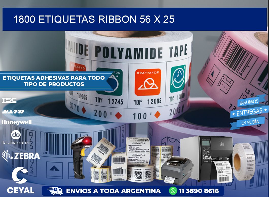 1800 ETIQUETAS RIBBON 56 x 25