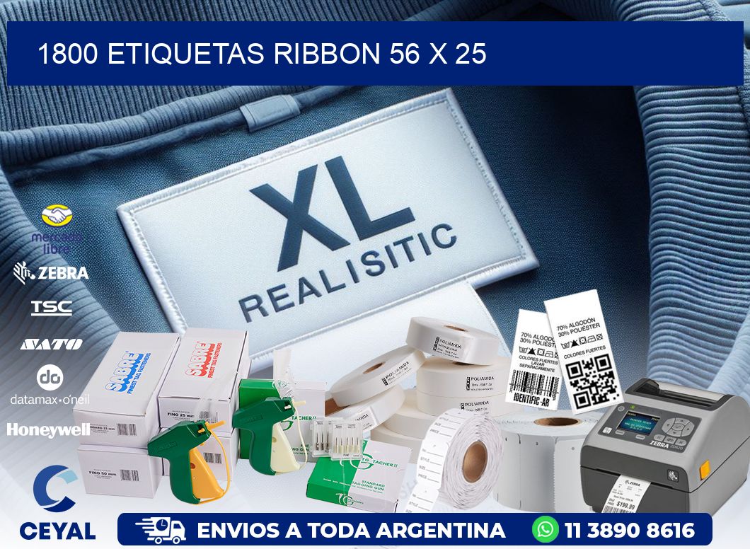 1800 ETIQUETAS RIBBON 56 x 25