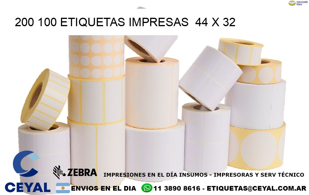 200 100 ETIQUETAS IMPRESAS  44 x 32