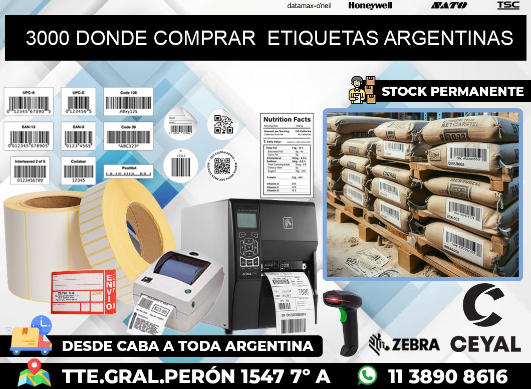 3000 DONDE COMPRAR  ETIQUETAS ARGENTINAS