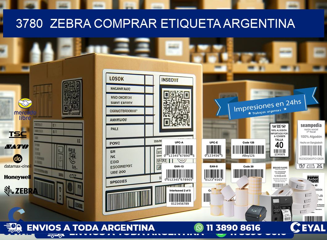 3780  ZEBRA COMPRAR ETIQUETA ARGENTINA