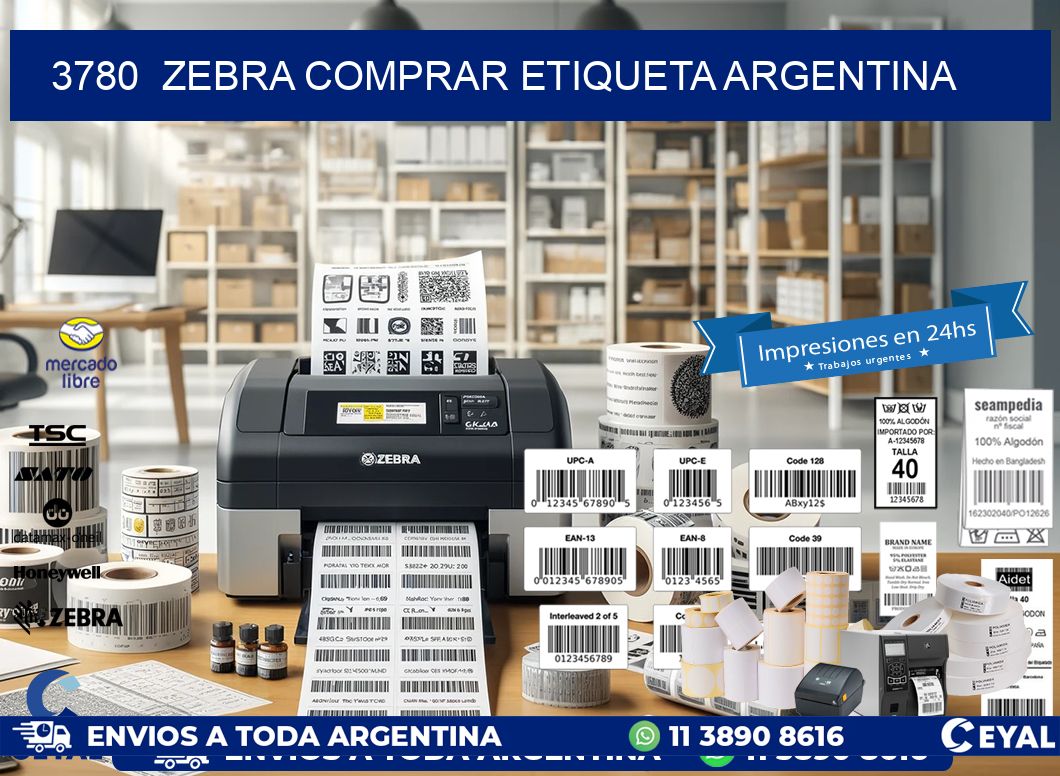 3780  ZEBRA COMPRAR ETIQUETA ARGENTINA