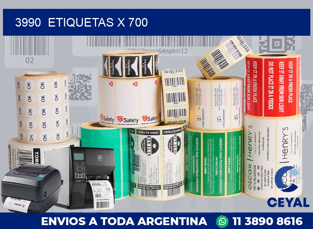 3990  ETIQUETAS X 700