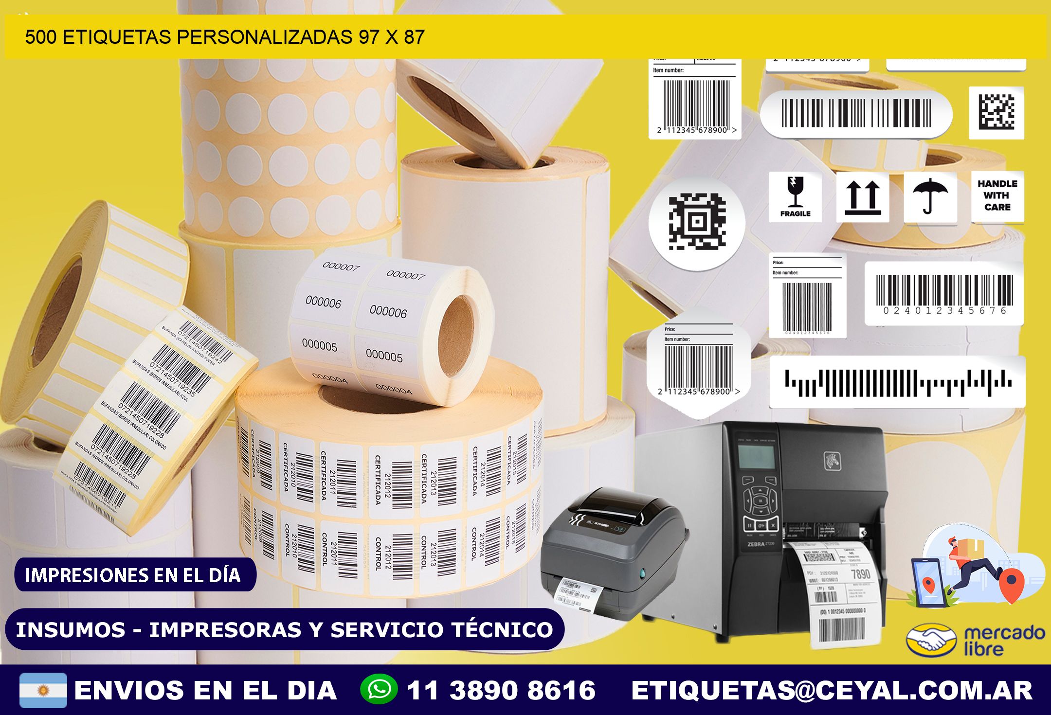 500 ETIQUETAS PERSONALIZADAS 97 x 87