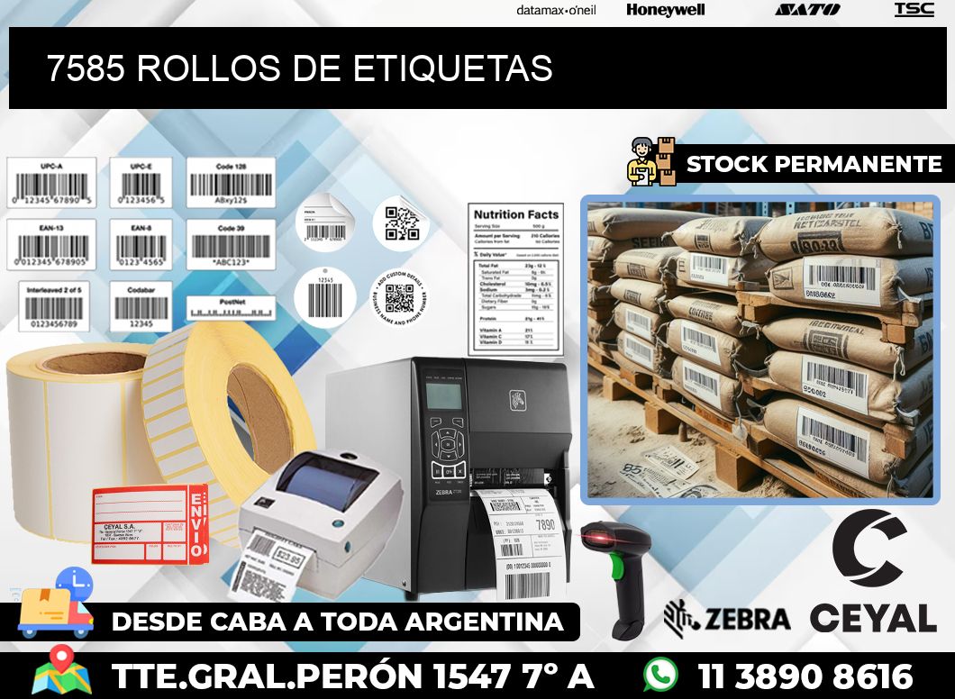 7585 ROLLOS DE ETIQUETAS