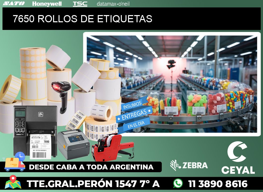 7650 ROLLOS DE ETIQUETAS