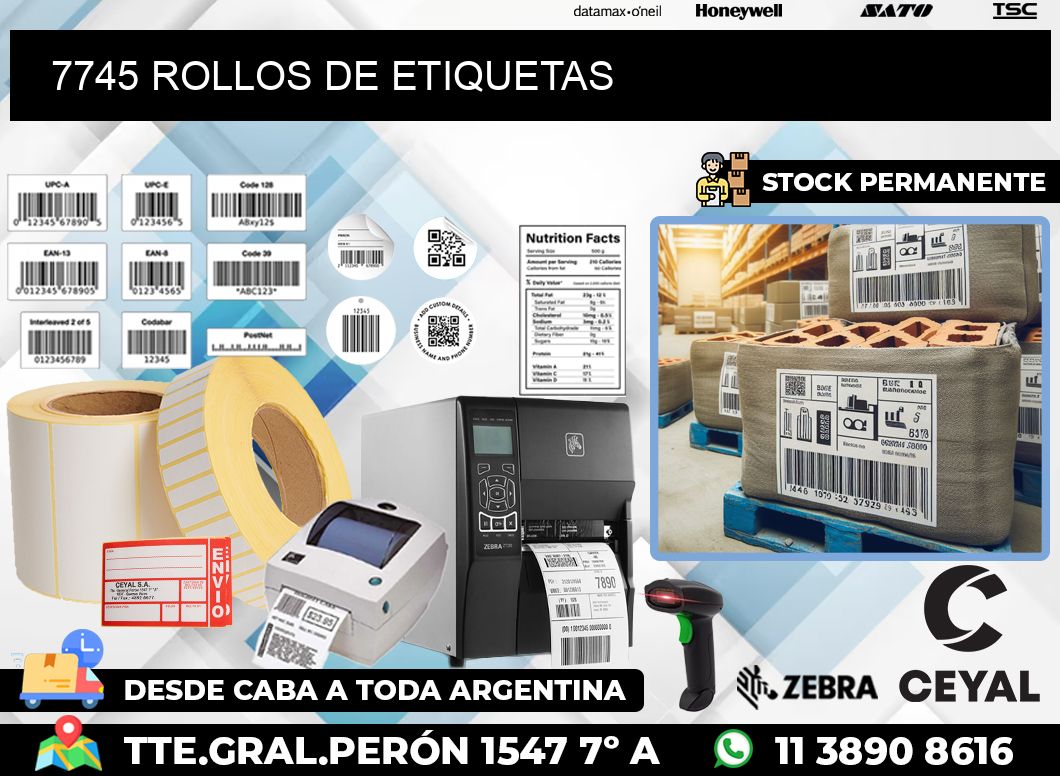 7745 ROLLOS DE ETIQUETAS