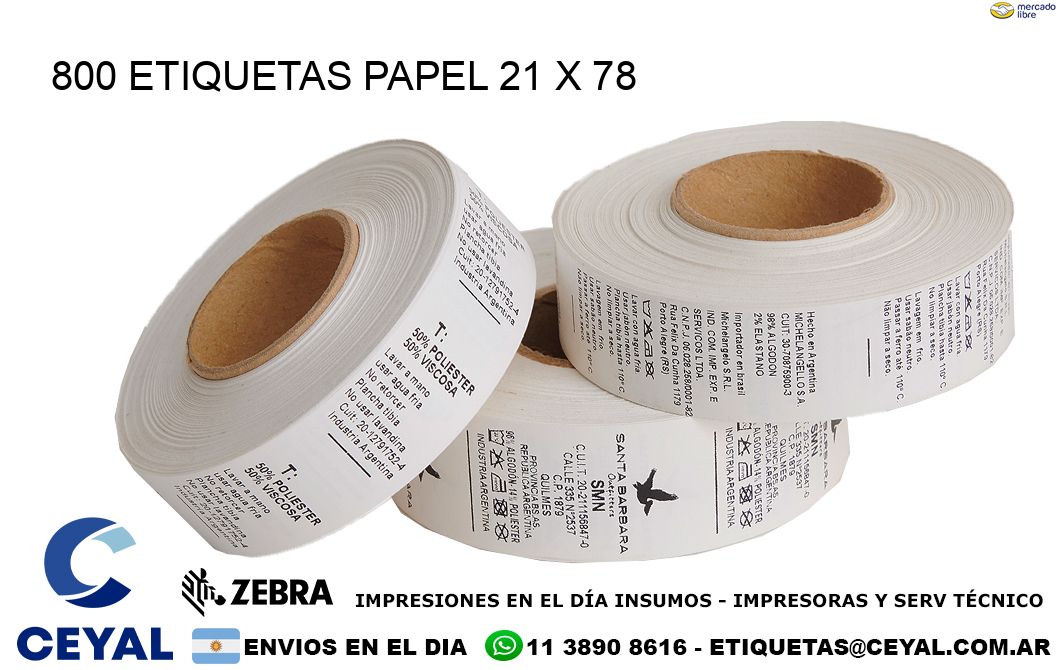 800 ETIQUETAS PAPEL 21 x 78