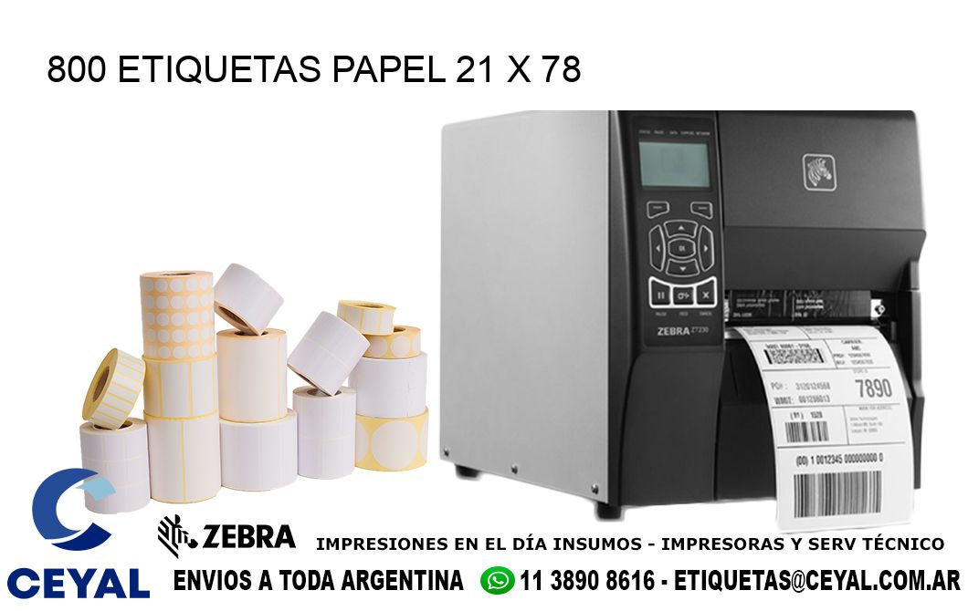 800 ETIQUETAS PAPEL 21 x 78