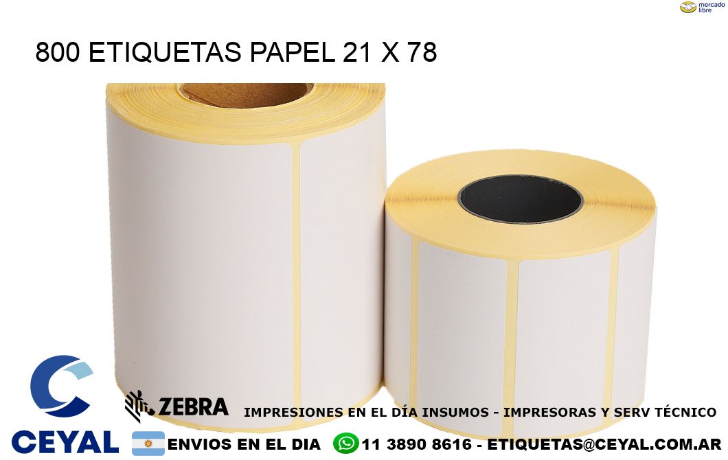 800 ETIQUETAS PAPEL 21 x 78