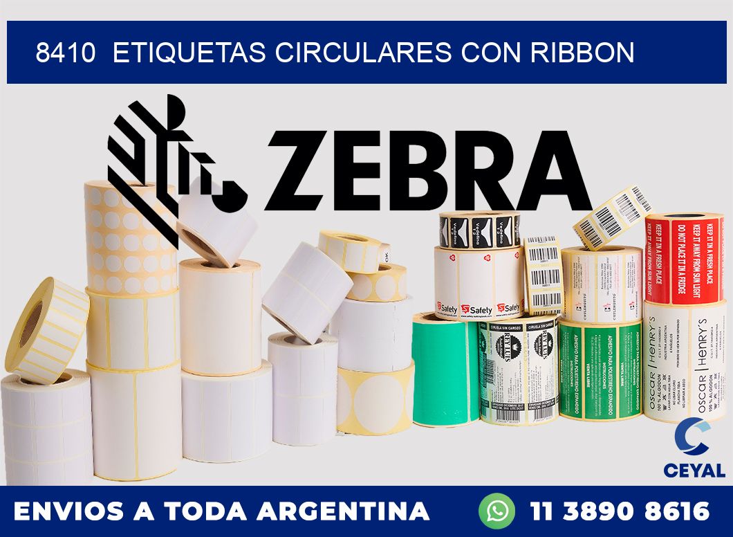 8410  ETIQUETAS CIRCULARES CON RIBBON