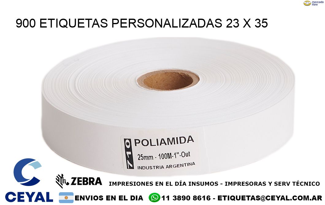 900 ETIQUETAS PERSONALIZADAS 23 x 35