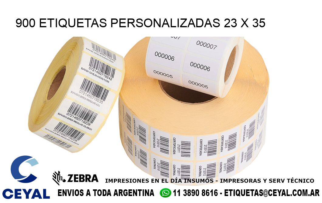 900 ETIQUETAS PERSONALIZADAS 23 x 35