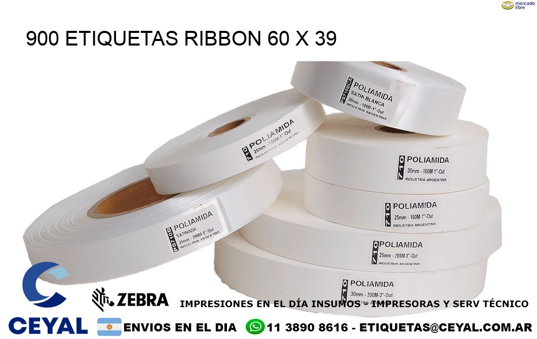 900 ETIQUETAS RIBBON 60 x 39