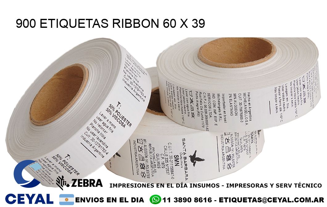 900 ETIQUETAS RIBBON 60 x 39