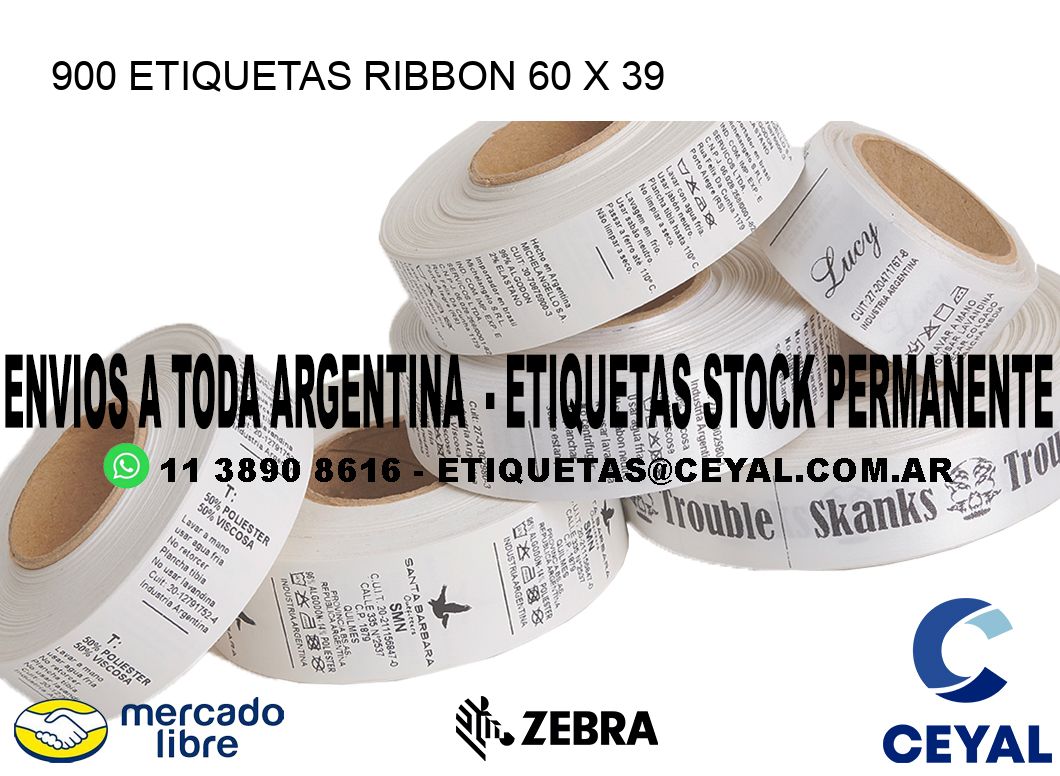 900 ETIQUETAS RIBBON 60 x 39