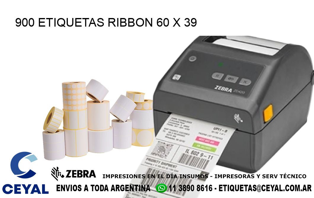 900 ETIQUETAS RIBBON 60 x 39