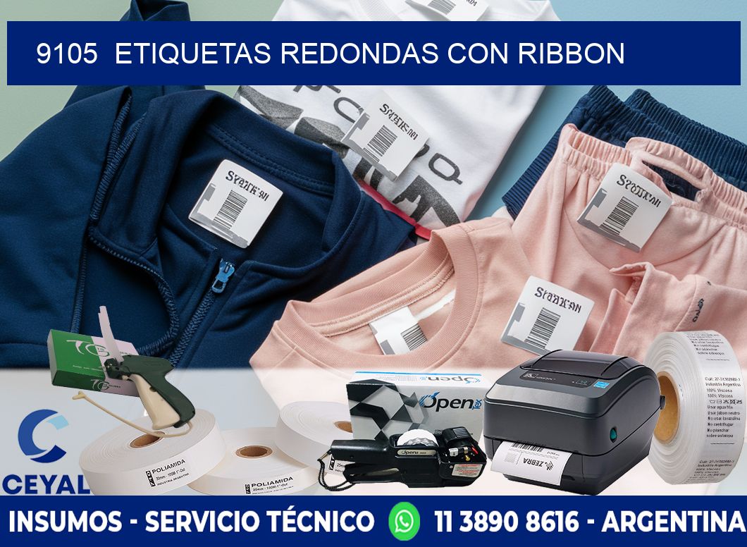 9105  ETIQUETAS REDONDAS CON RIBBON