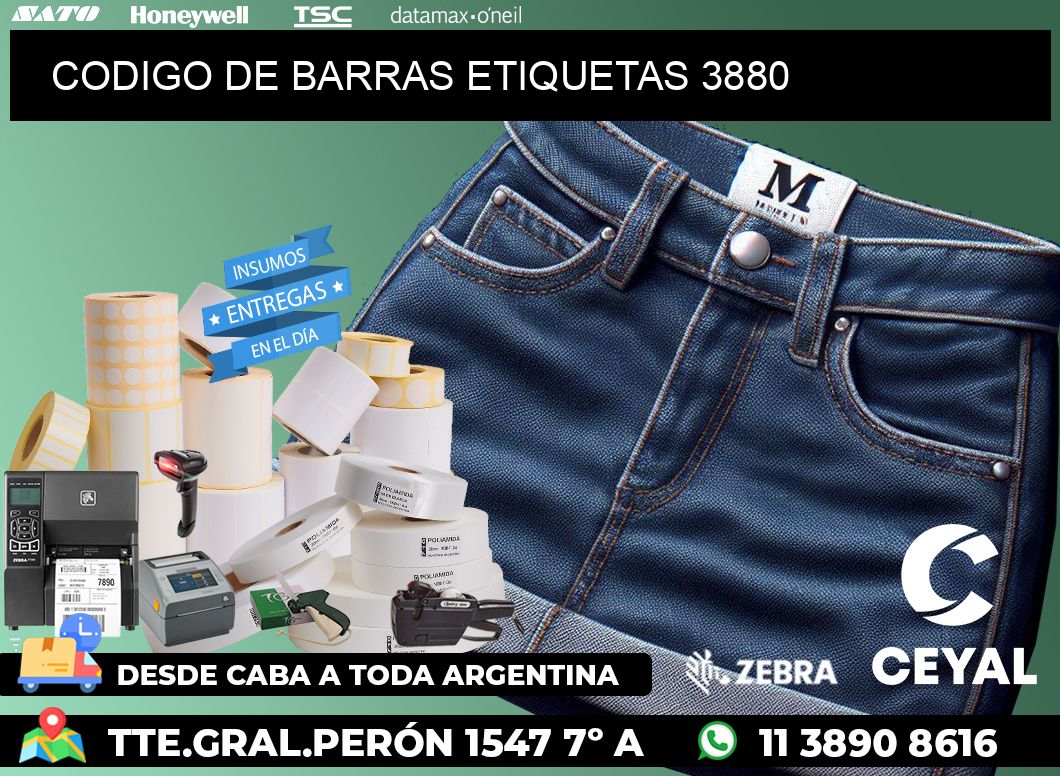 CODIGO DE BARRAS ETIQUETAS 3880