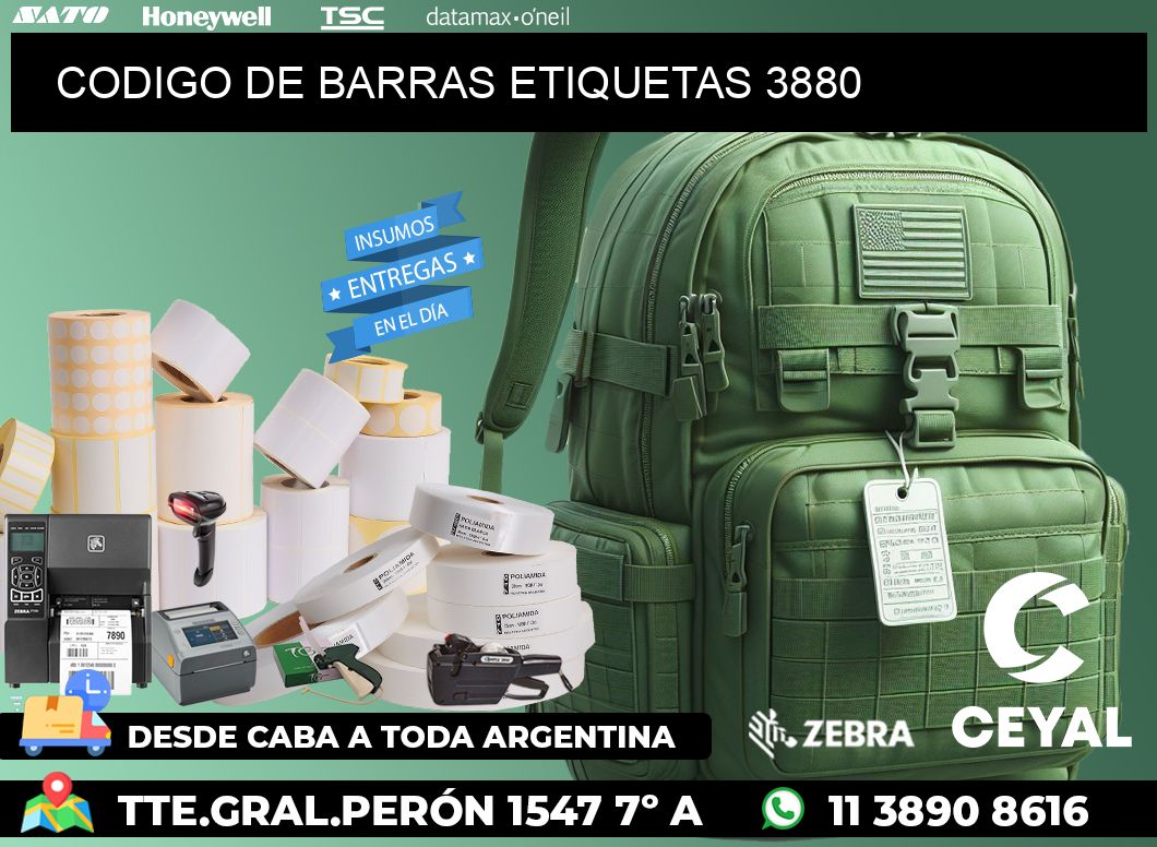 CODIGO DE BARRAS ETIQUETAS 3880