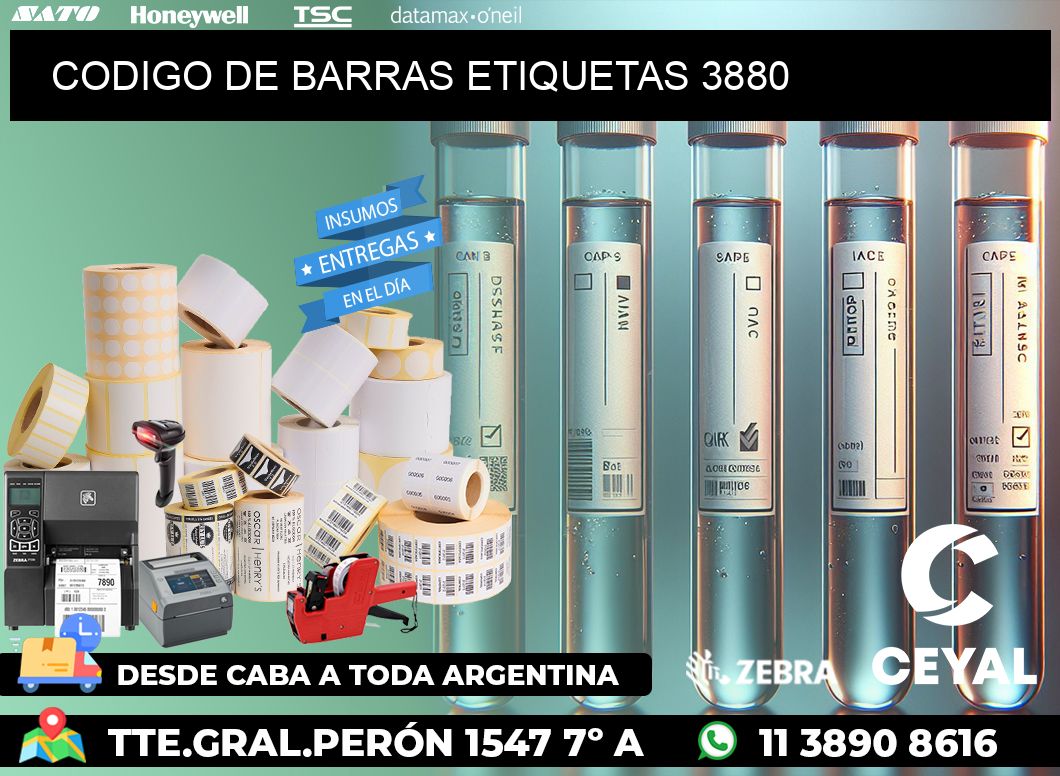 CODIGO DE BARRAS ETIQUETAS 3880