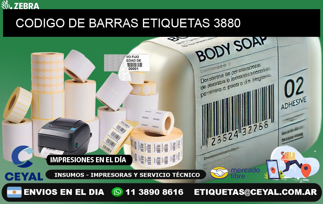 CODIGO DE BARRAS ETIQUETAS 3880