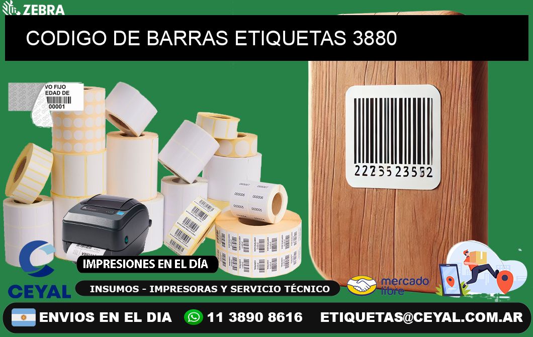 CODIGO DE BARRAS ETIQUETAS 3880