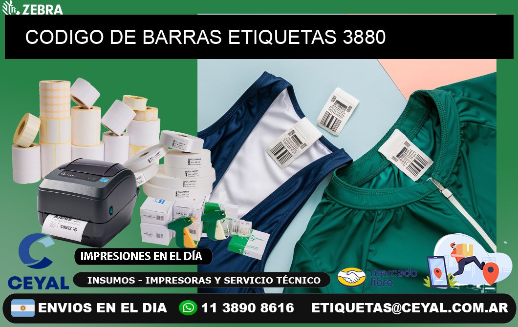 CODIGO DE BARRAS ETIQUETAS 3880