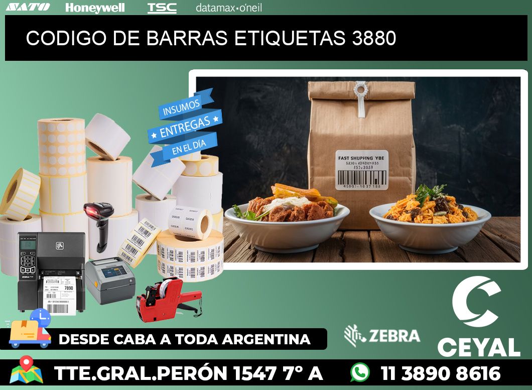 CODIGO DE BARRAS ETIQUETAS 3880